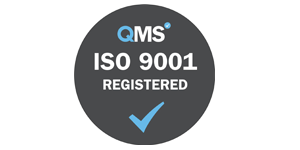 QMS ISO 9001 registered logo.