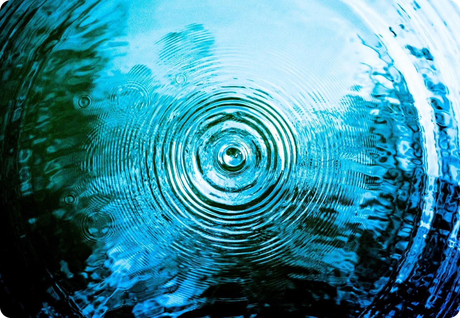 image of rain droplets on water